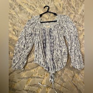 Floral Pattern Off the Shoulder Blouse